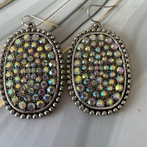 Oval AB crystals earrings